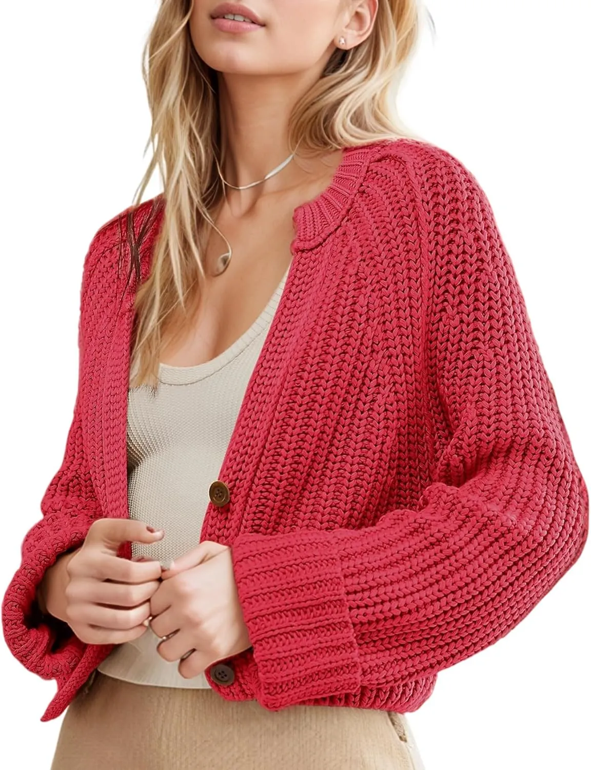 Arssm Womens Chunky Cardigan Knit Open Front Button Down Sweaters Oversized Slouchy Long Sleeve Fall 2024 Trendy Outwear