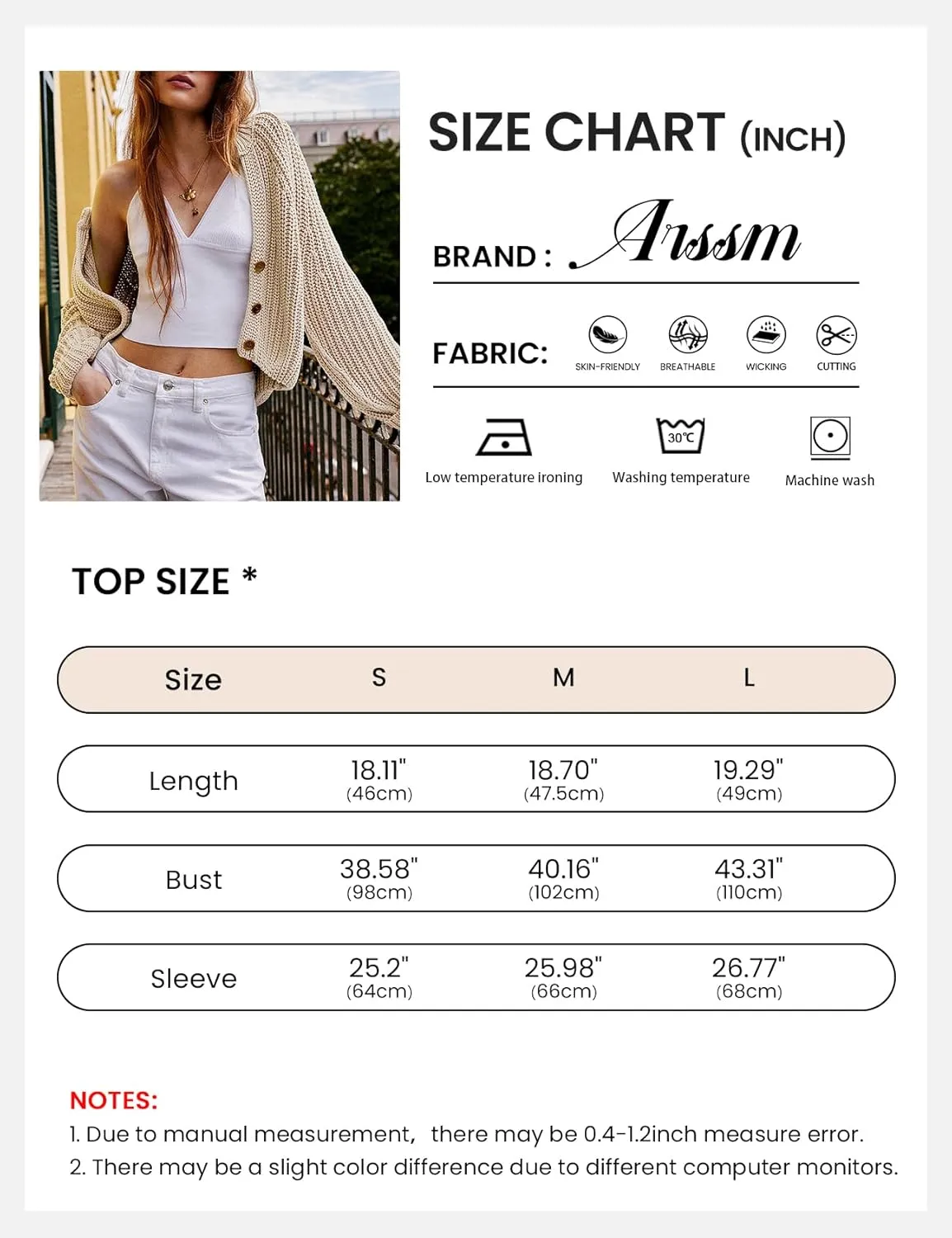 Arssm Womens Chunky Cardigan Knit Open Front Button Down Sweaters Oversized Slouchy Long Sleeve Fall 2024 Trendy Outwear