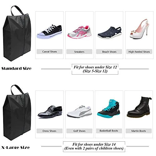 Bagail Travel Shoe Bags Set of 4 Lightweight Waterproof Nylon Storage Bag for Men & Women (Standard