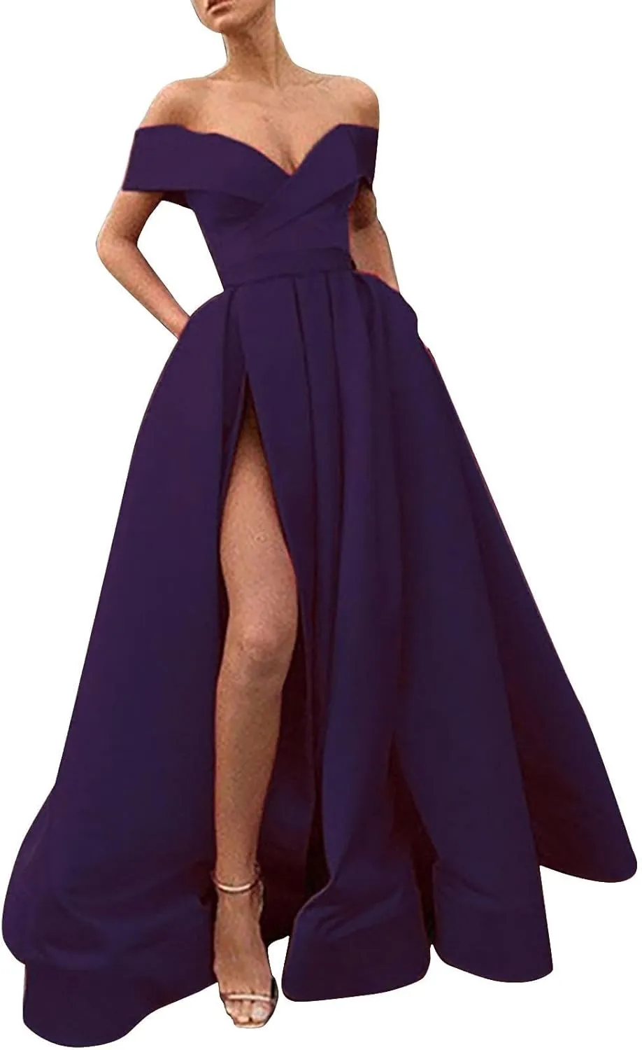 Black Formal Dresses for Women Gowns Evening Party Cocktail Dress Split Elegant V Neck Wrap Ruffle Wedding Guest Dress