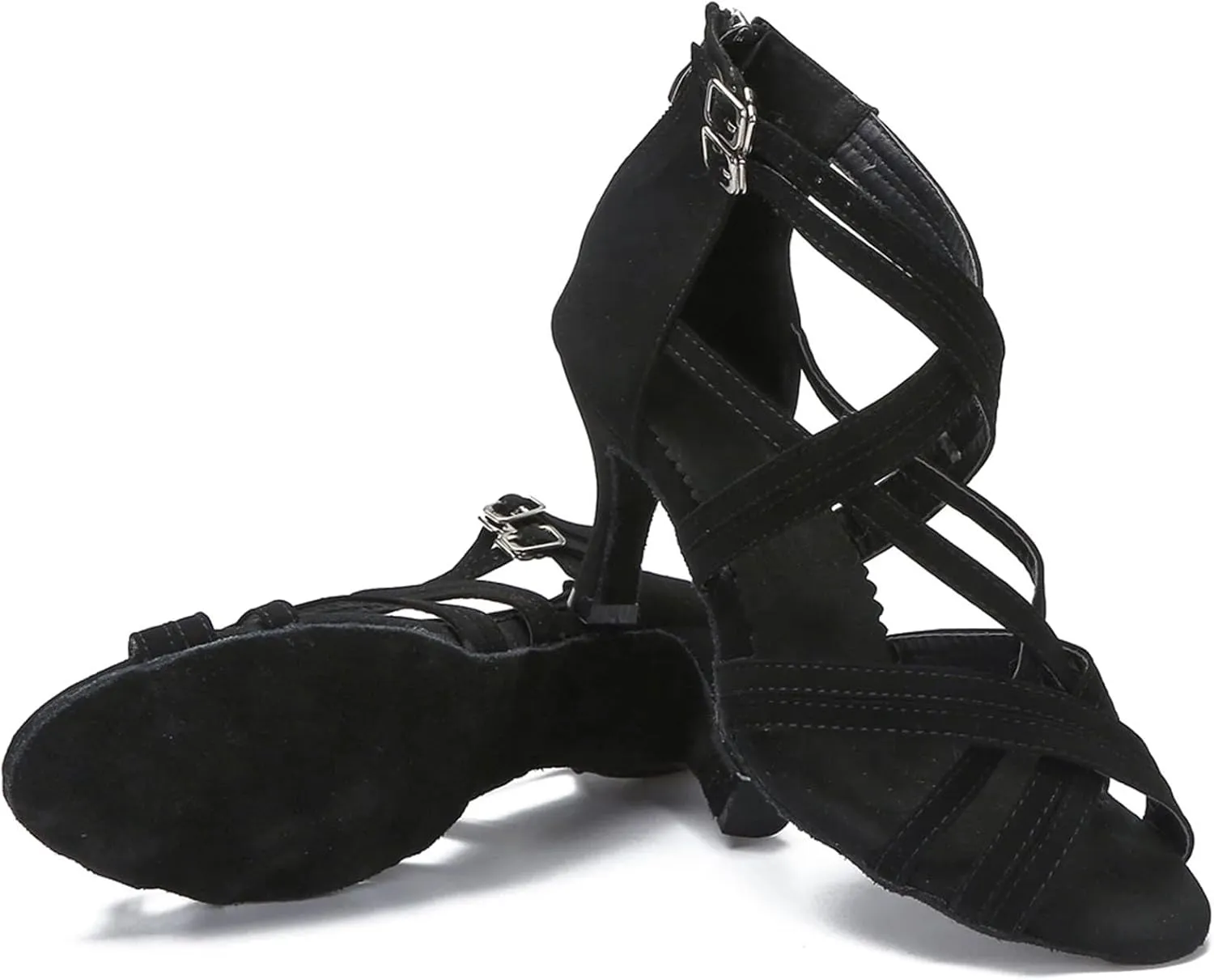 Black Professional Sneakers - Ballroom Tango/Salsa Training Shoes (8.5CM/3.35")