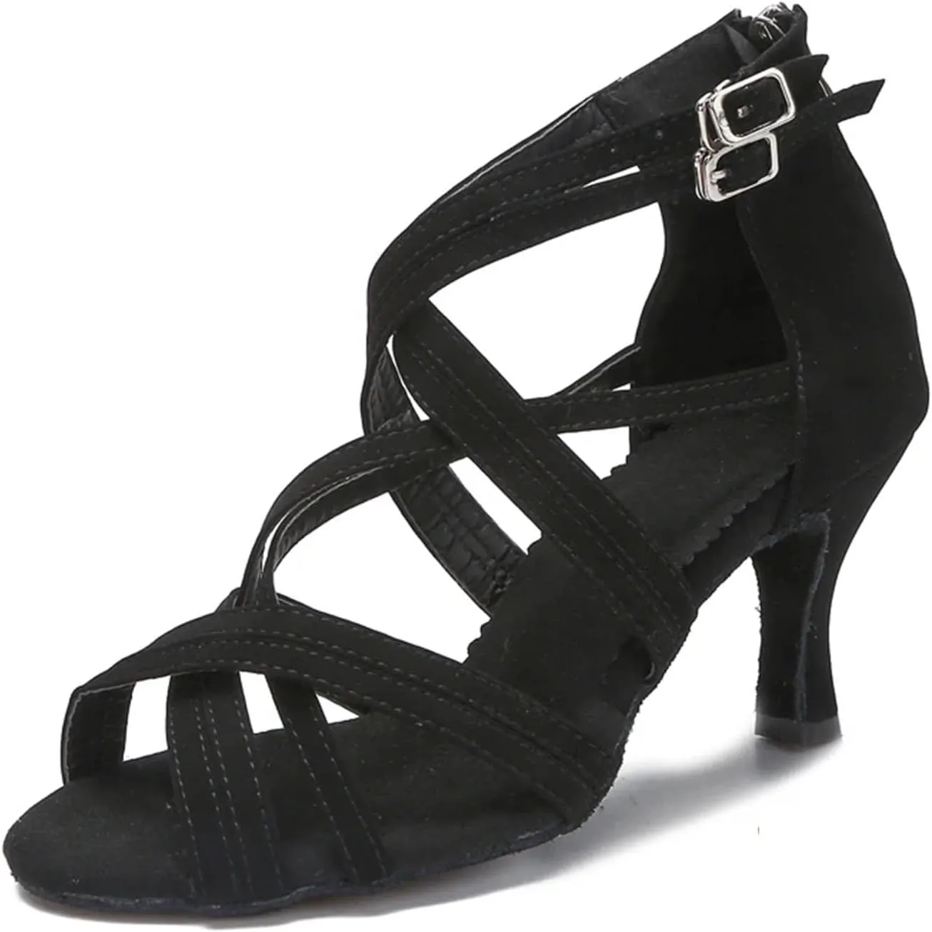 Black Professional Sneakers - Ballroom Tango/Salsa Training Shoes (8.5CM/3.35")