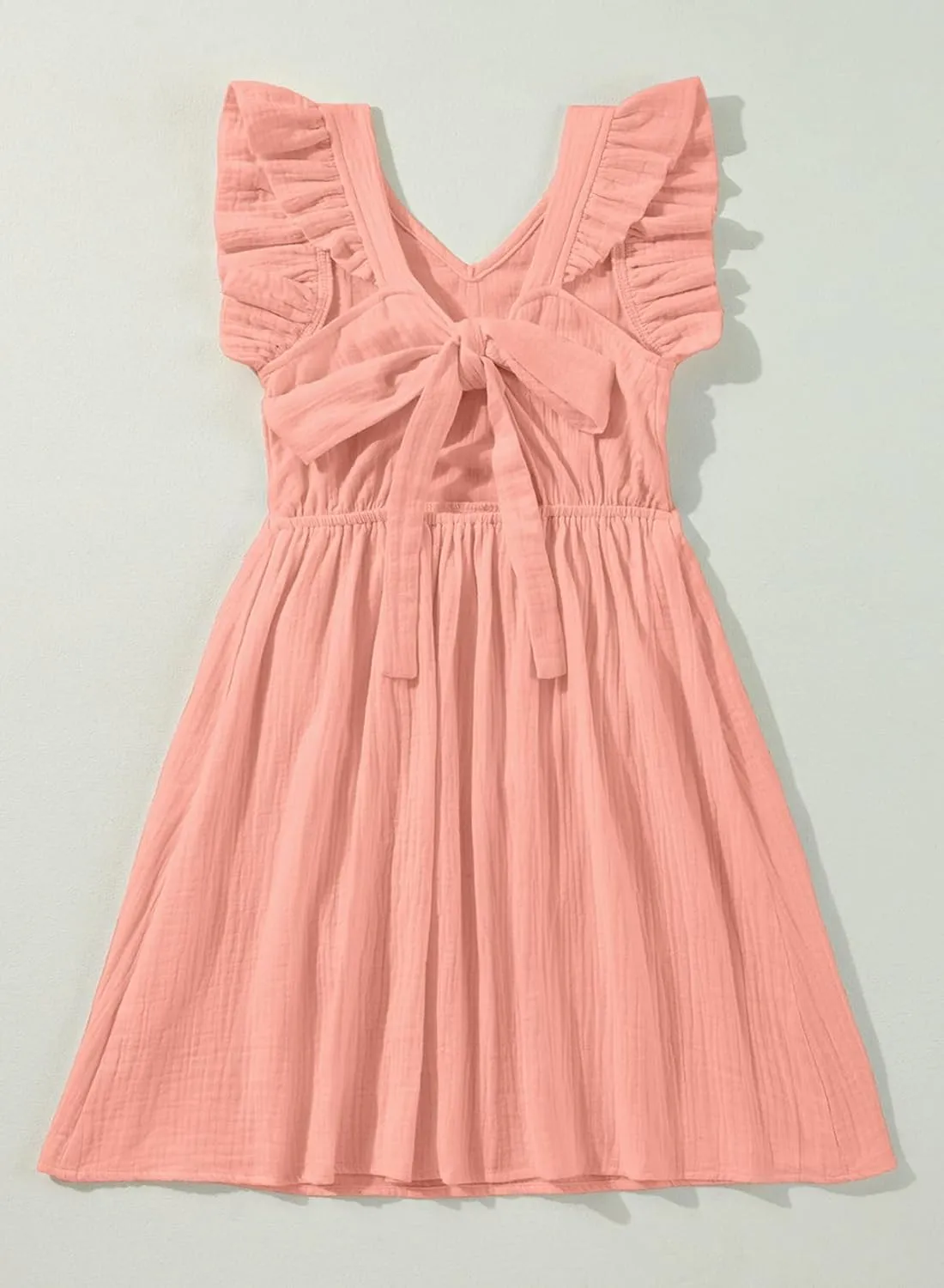 blibean Tween Girls 2025 Summer Cotton Dresses Kids Tie Back Sundress Size 6-15 Years