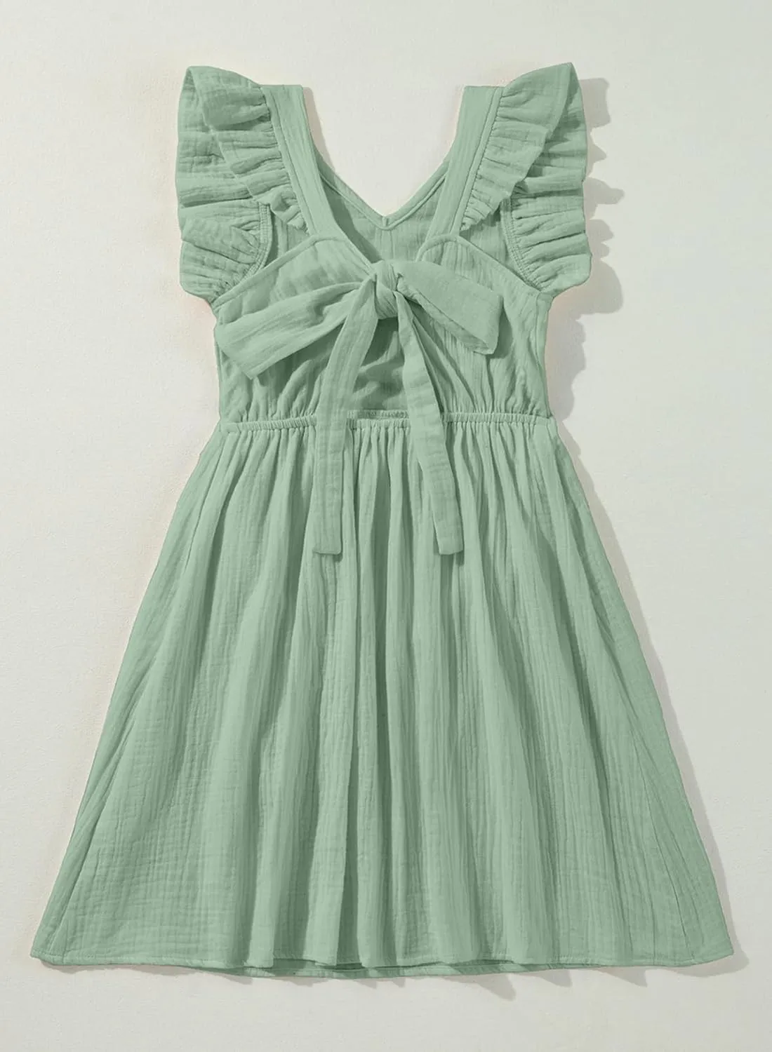 blibean Tween Girls 2025 Summer Cotton Dresses Kids Tie Back Sundress Size 6-15 Years