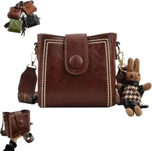 Bootara Bucket Bag, Vintage Fashionable Shoulder Crossbody Bag with Adjustable, Versatile Bucket Bag with Pendant