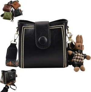 Bootara Bucket Bag, Vintage Fashionable Shoulder Crossbody Bag with Adjustable, Versatile Bucket Bag with Pendant