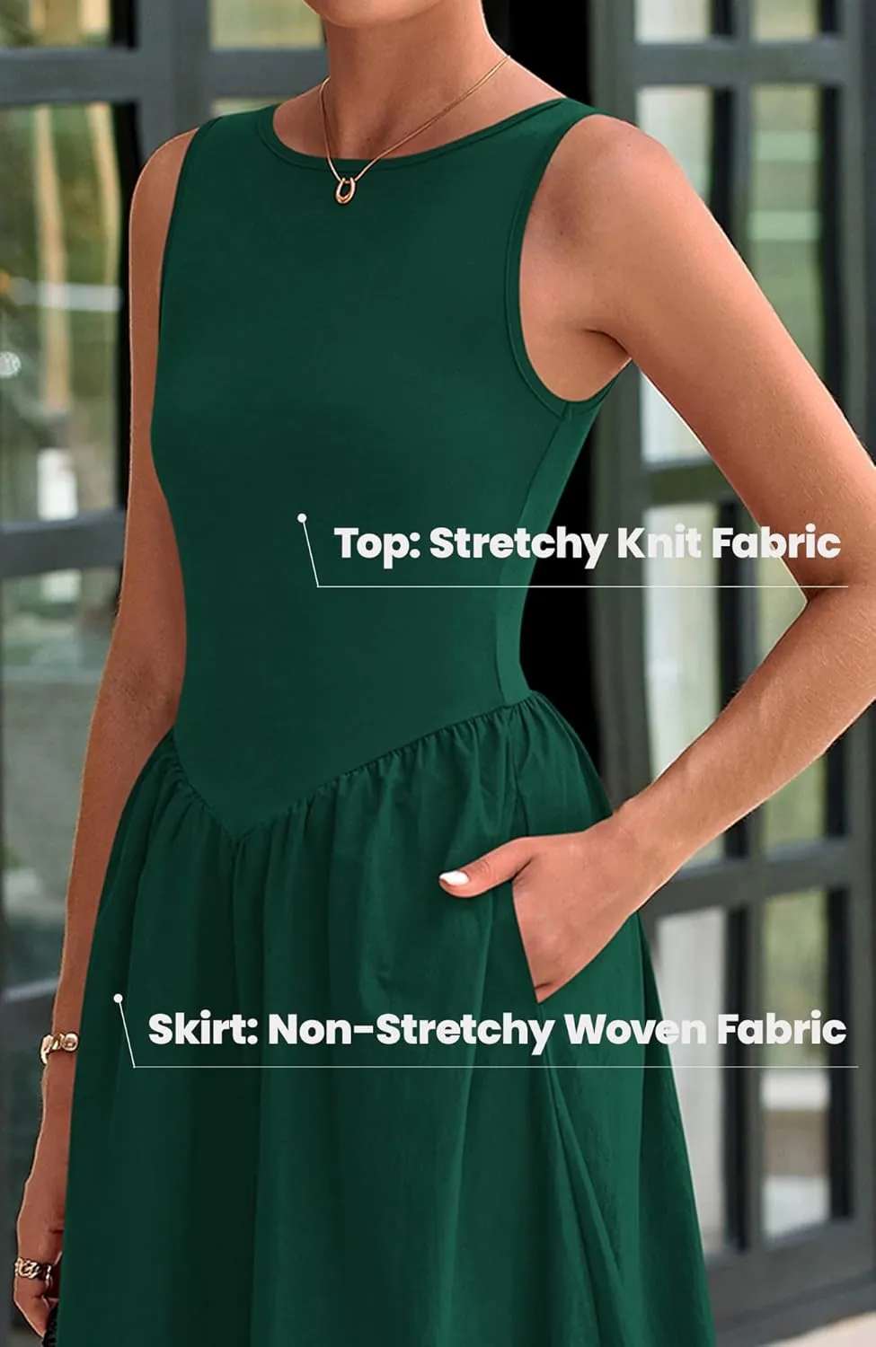 BTFBM Women's 2025 Summer Casual Sleeveless Midi Dress Patchwork Knit Tank Bubble Long Flowy Beach Maxi Sundress Pockets