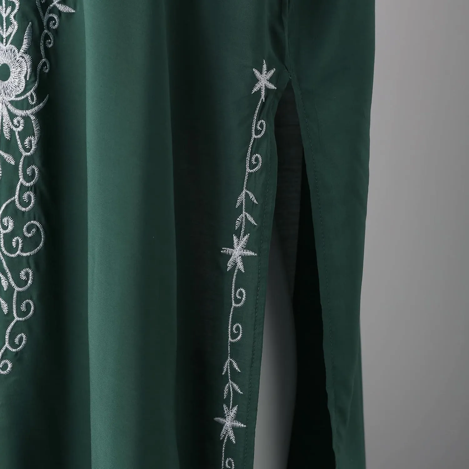Caftan Dresses for Women Embroidery Short Sleeve Beach Cover Up V Neck Maxi Kaftan Dress
