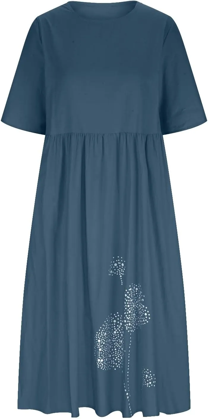 Ceboyel Women Boho Floral Summer Dresses Casual Maxi Dress Bohemian Flowy Long Dresses 2024 Trendy Vacation Clothes