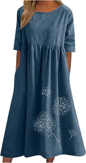 Ceboyel Women Boho Floral Summer Dresses Casual Maxi Dress Bohemian Flowy Long Dresses 2024 Trendy Vacation Clothes