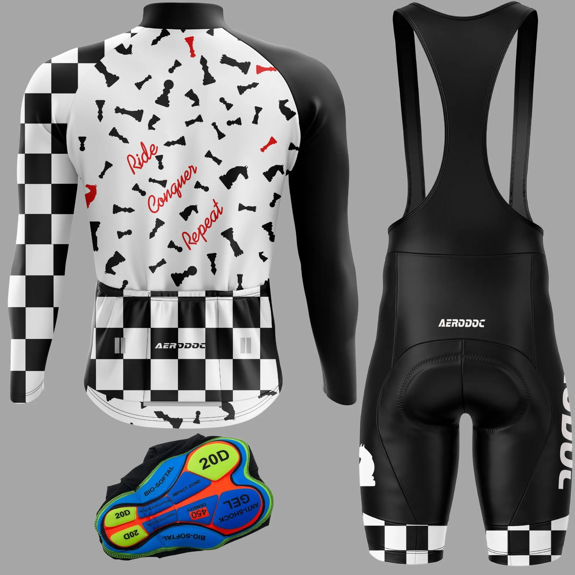 Checkmate Cycling Jersey & Bib Shorts Set  Ride Like a Chess Grandmaster!