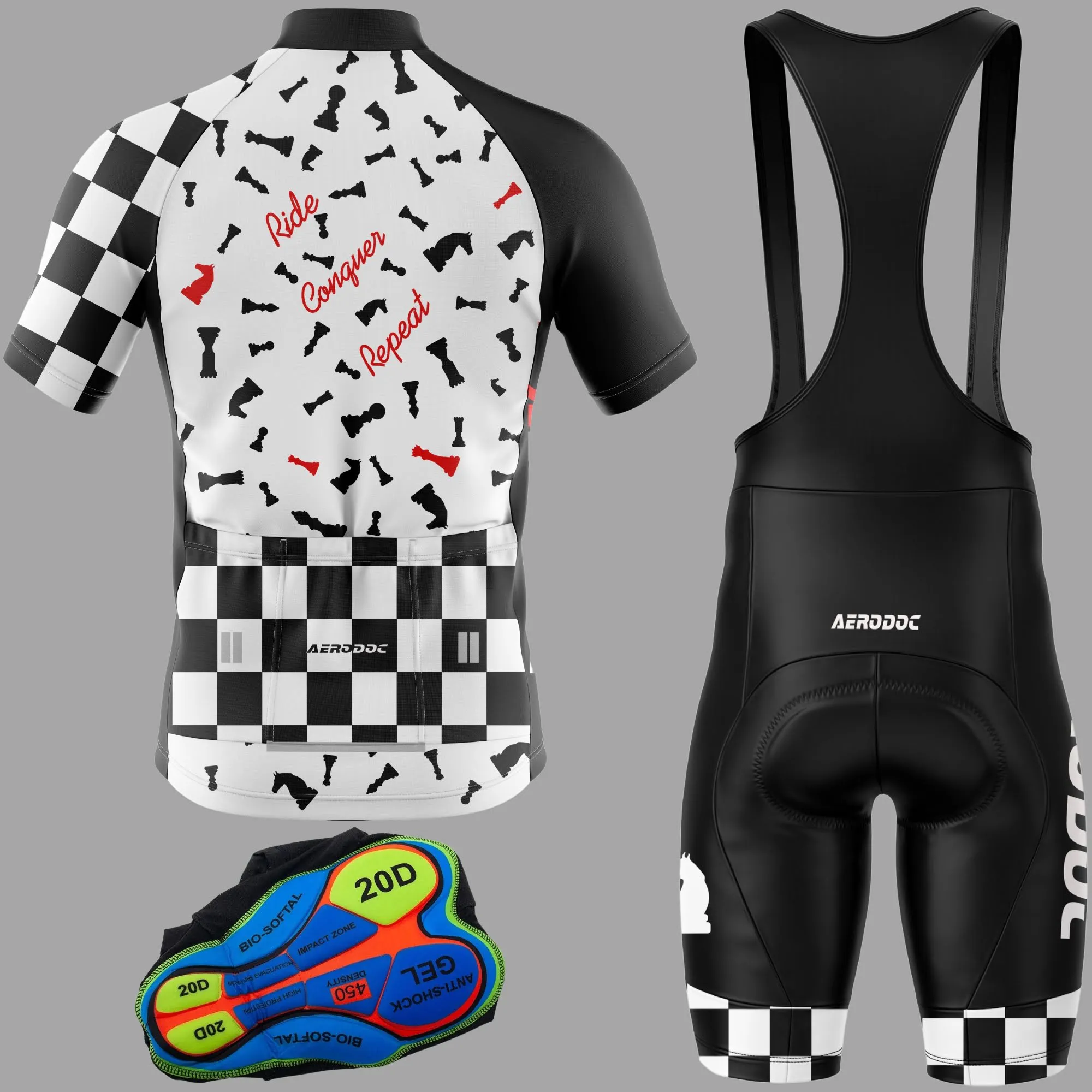 Checkmate Cycling Jersey & Bib Shorts Set  Ride Like a Chess Grandmaster!