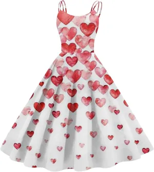Christmas Dresses for Women Plus Size Vintage Polka Dot 1950s Rockabilly Dress Retro Evening Cocktail Swing Dress