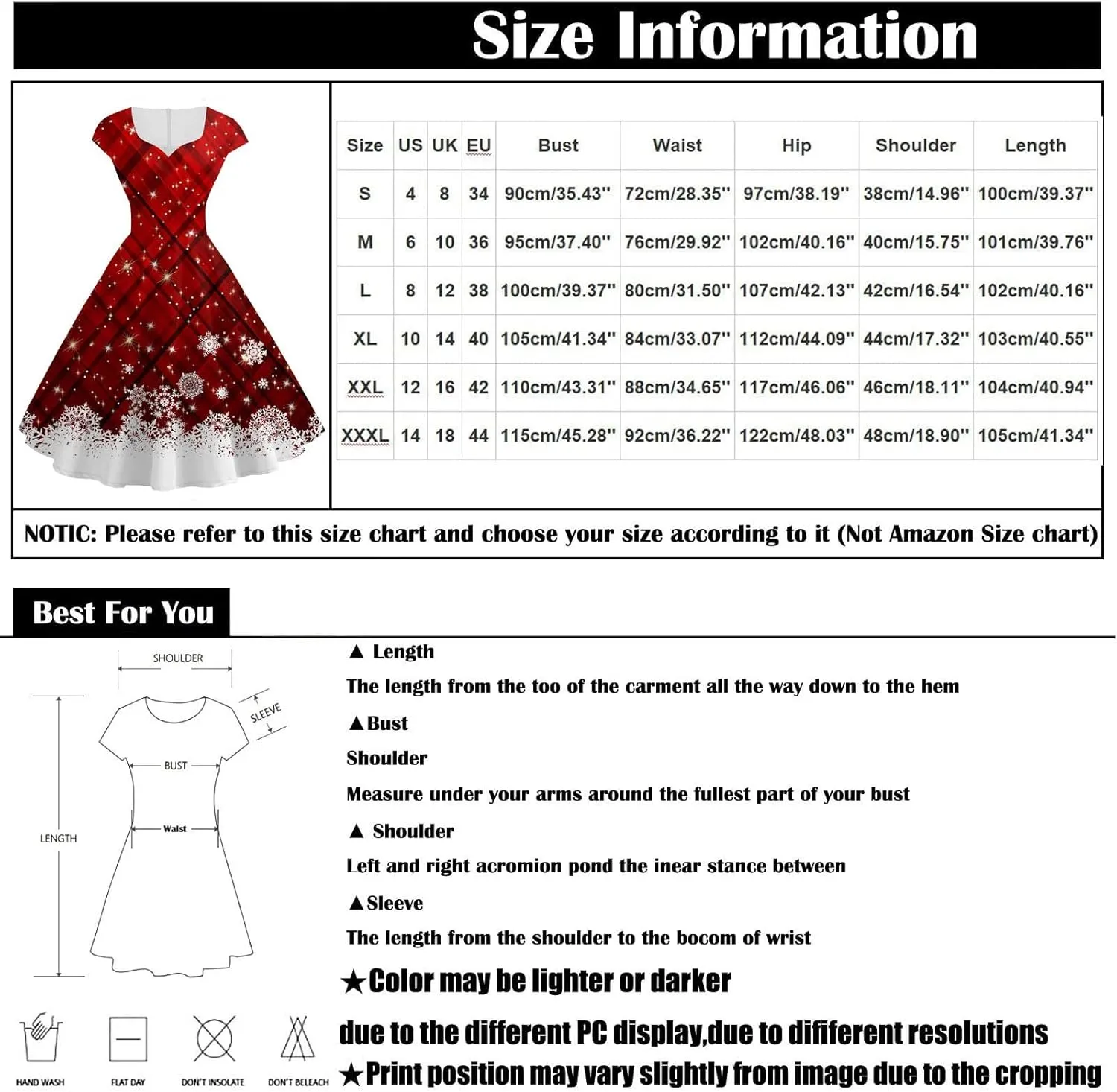 Christmas Dresses for Women Vintage Short Sleeve Christmas 1950s Housewife Evening Party Prom Dresses