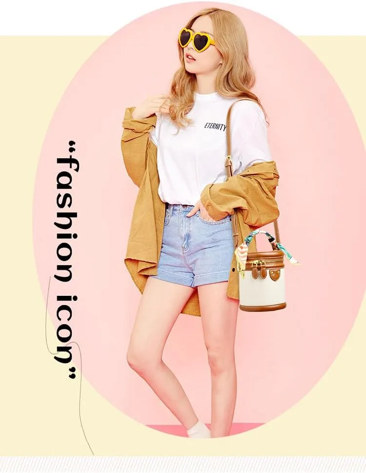 Colorblock Bucket Bag For Women, 2025 New Summer Design Cylinder Bag, Fashionable and Versatile, for Ladies