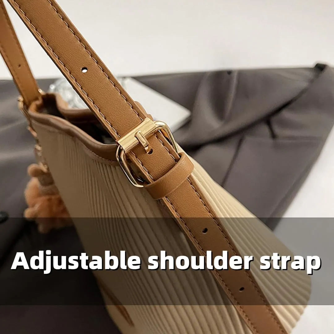 Crossbody Bag for Women,Color-Blocked Bucket Bag - Versatile, Casual, Adjustable Strap, Work Beach Travel