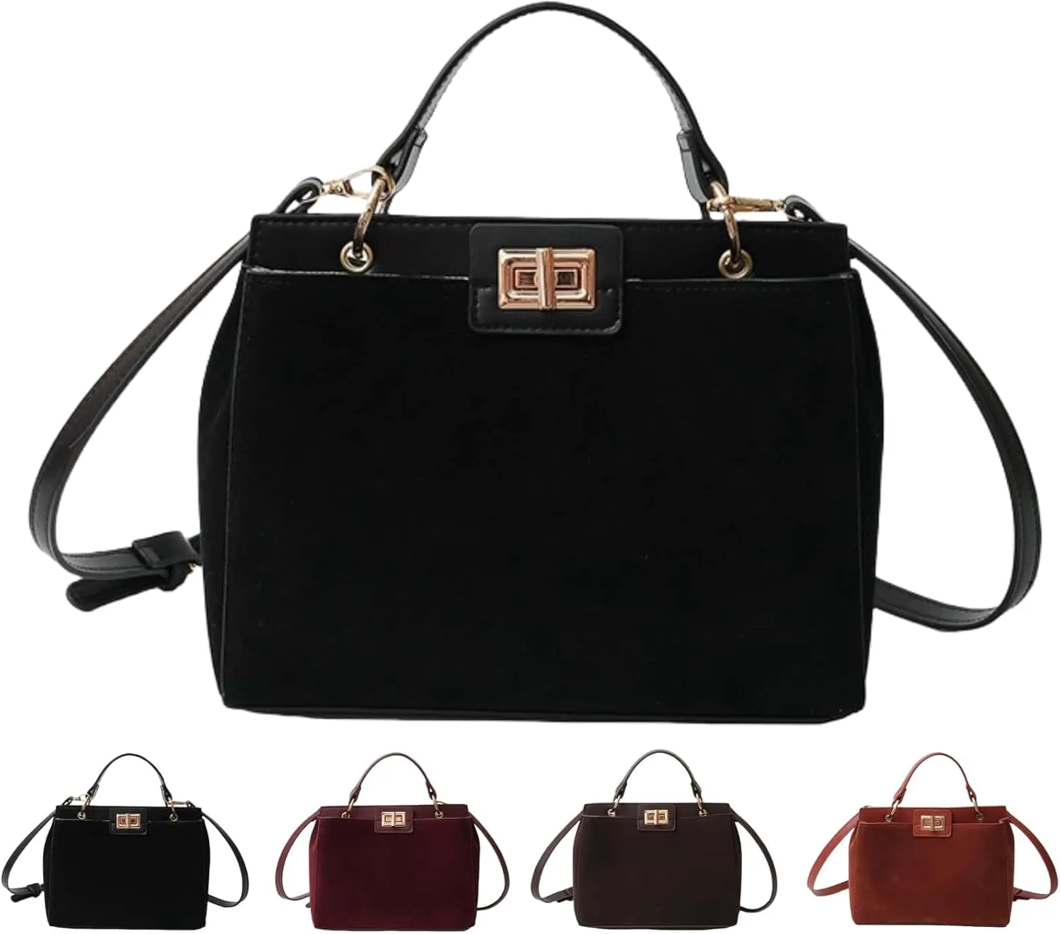 Crossbody Bags for Women Trendy Fashion Elegant Suede Handbag Shoulder Bag Daily Versatile Large Bucket Purse Travel