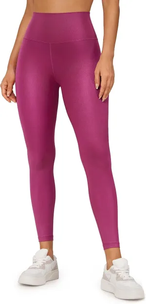 CRZ YOGA Butterluxe Matte Faux Leather Leggings for Women 25" - High Waisted Stretch Ankle Leather Pants Pleather Tights