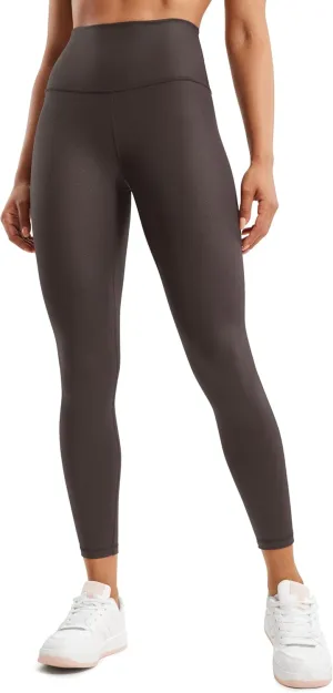 CRZ YOGA Butterluxe Matte Faux Leather Leggings for Women 25" - High Waisted Stretch Ankle Leather Pants Pleather Tights