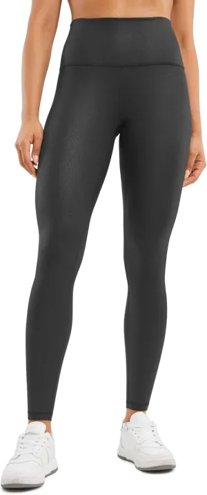 CRZ YOGA Butterluxe Matte Faux Leather Leggings for Women 28" - High Waisted Stretch Ankle Leather Pants Pleather Tights