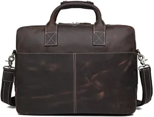 CSCDD Men's Business Briefcase Men's Leather Shoulder Messenger Bag Handbag Handbag For 15.6" Laptop