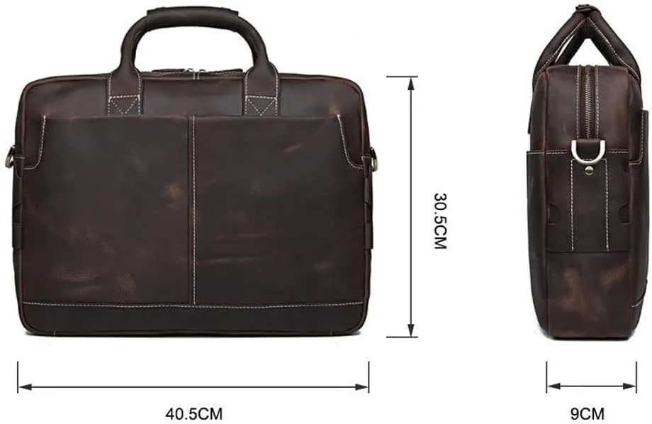 CSCDD Men's Business Briefcase Men's Leather Shoulder Messenger Bag Handbag Handbag For 15.6" Laptop