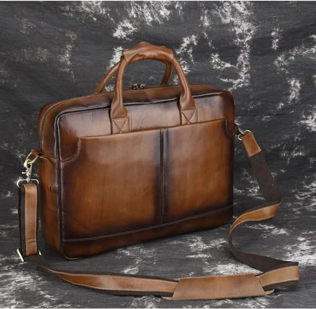 CSCDD Men's Handbag Shoulder Leather Laptop Bag Briefcase Men's Messenger Bag