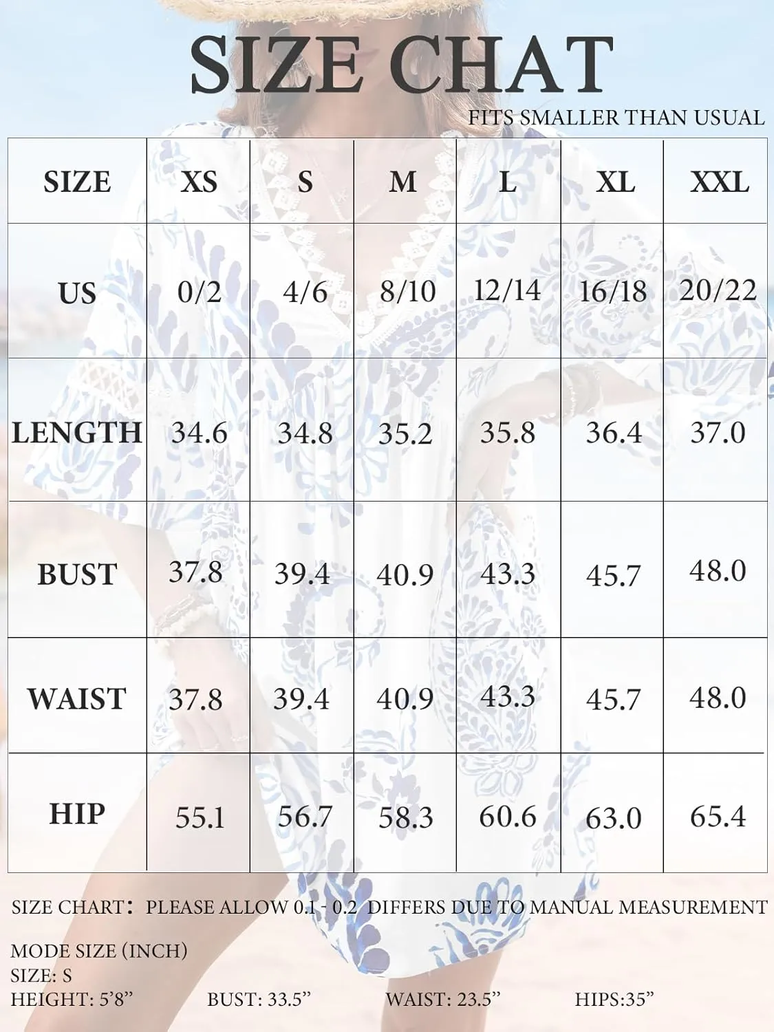 CUPSHE Women V Neck Lace Trim Mini Summer Dress Cover Up 3/4 Sleeve Ruffled Cuff Casual Sundress Beach Dresses Cover Ups