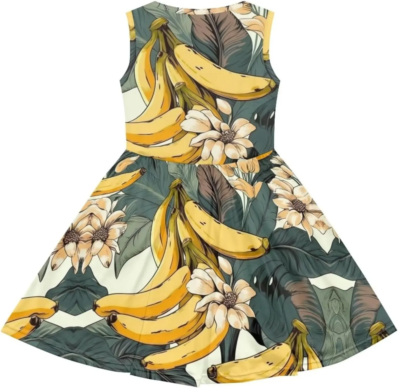 Cute Floral Sundress for Girls Loose Fit Swing Twirly Sleeveless Dress with Pockets