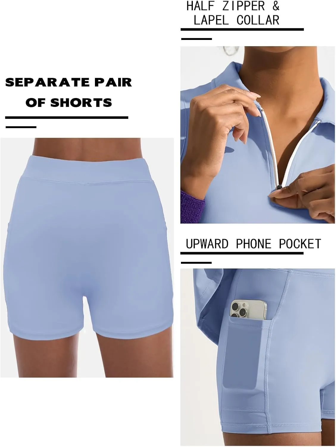 Dokuritu Golf Dresses for Women Polo Half Zipper Sleeveless Tennis Workout Athletic Dress with Shorts and 4 Pockets