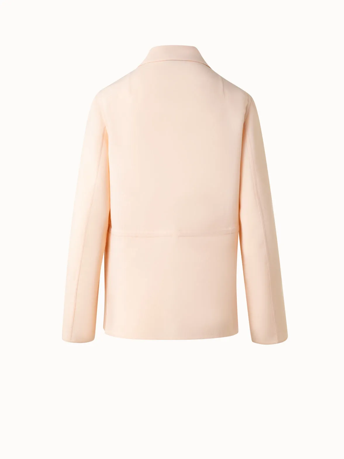 Drawstring Shirt Jacket in Wool Double-Face
