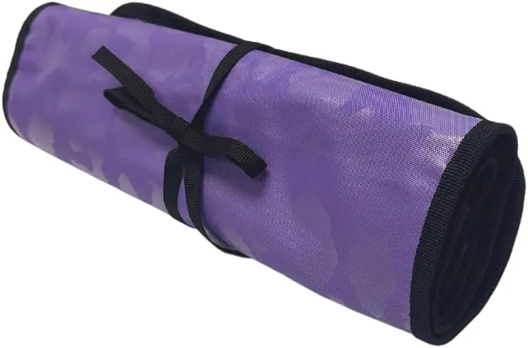 Dream Duffel Hanging Accessory Roll for Competition & Travel, Jewelry, Toiletry, & Cosmetic Bag, Purple Monochrome Leopard