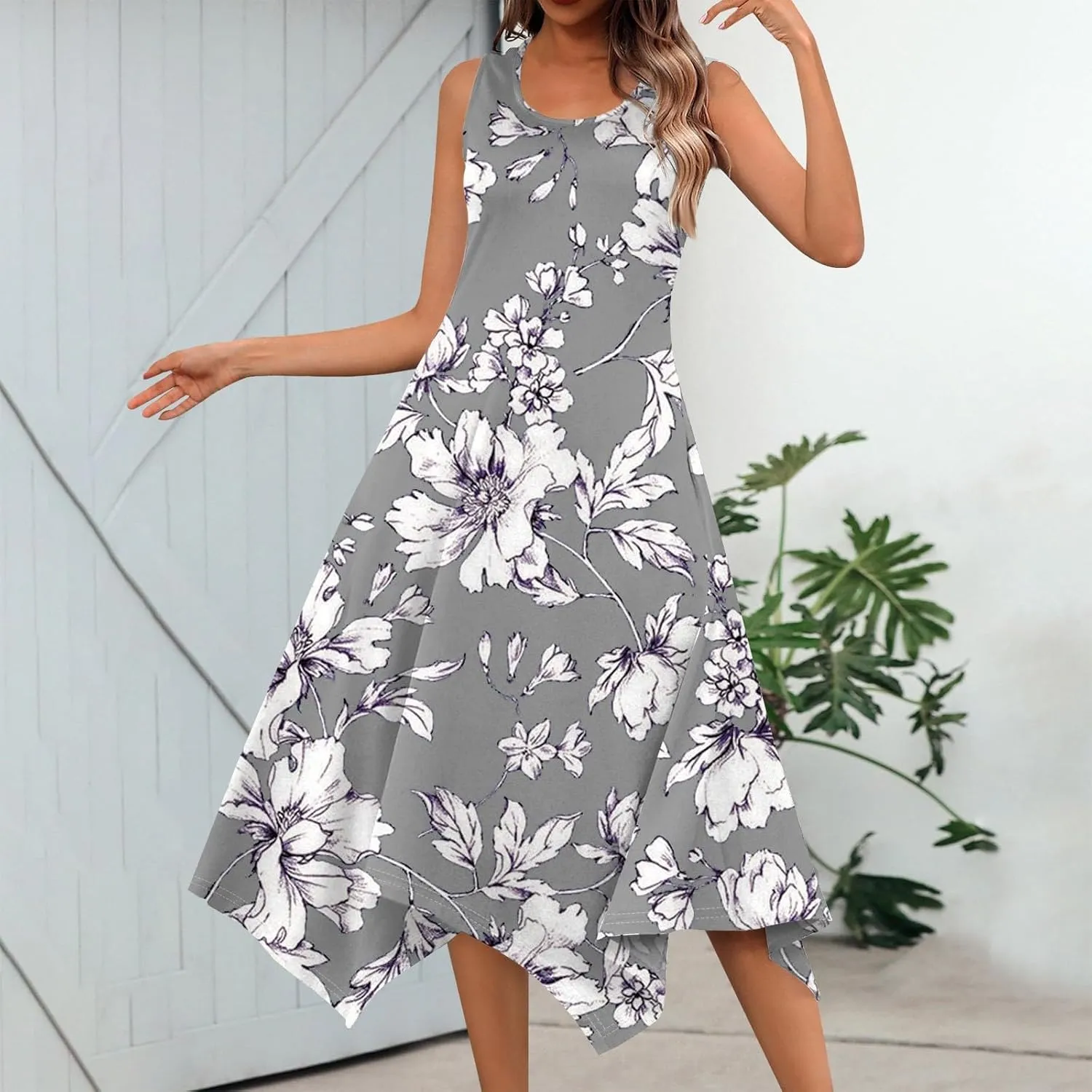 Dresses for Women 2025 Spring Summer Maxi Dresses for Women Sundress Sleeveless Swing Cotton Summer