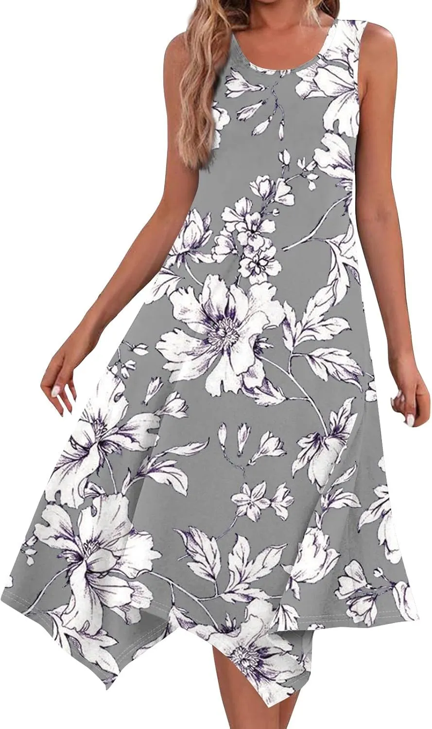 Dresses for Women 2025 Spring Summer Maxi Dresses for Women Sundress Sleeveless Swing Cotton Summer