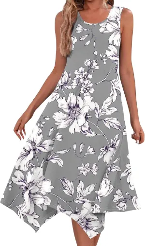 Dresses for Women 2025 Spring Summer Maxi Dresses for Women Sundress Sleeveless Swing Cotton Summer