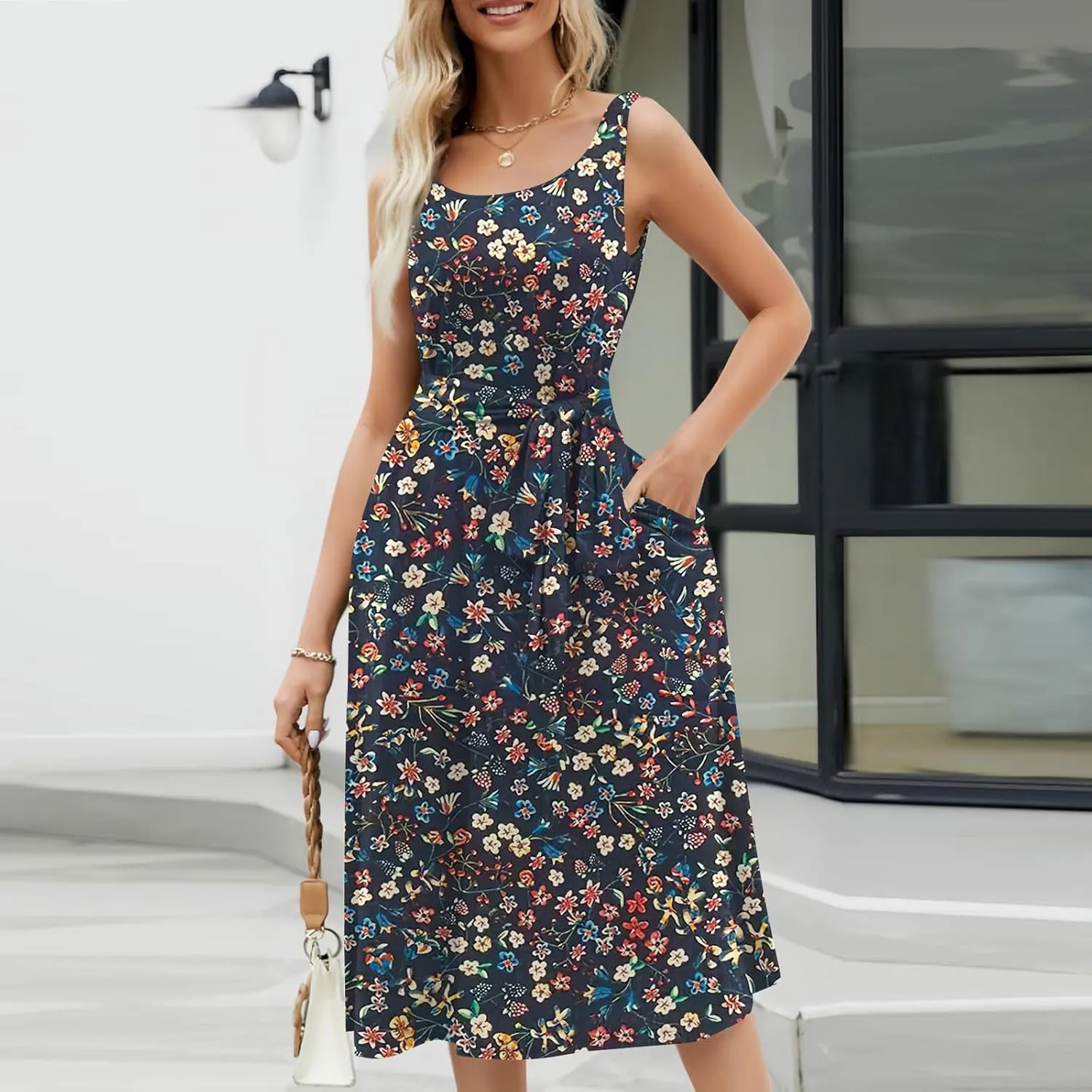 Easter Dress for Women Spring Summer Casual Dresses for Women 2025 Casual Boho Floral Print
