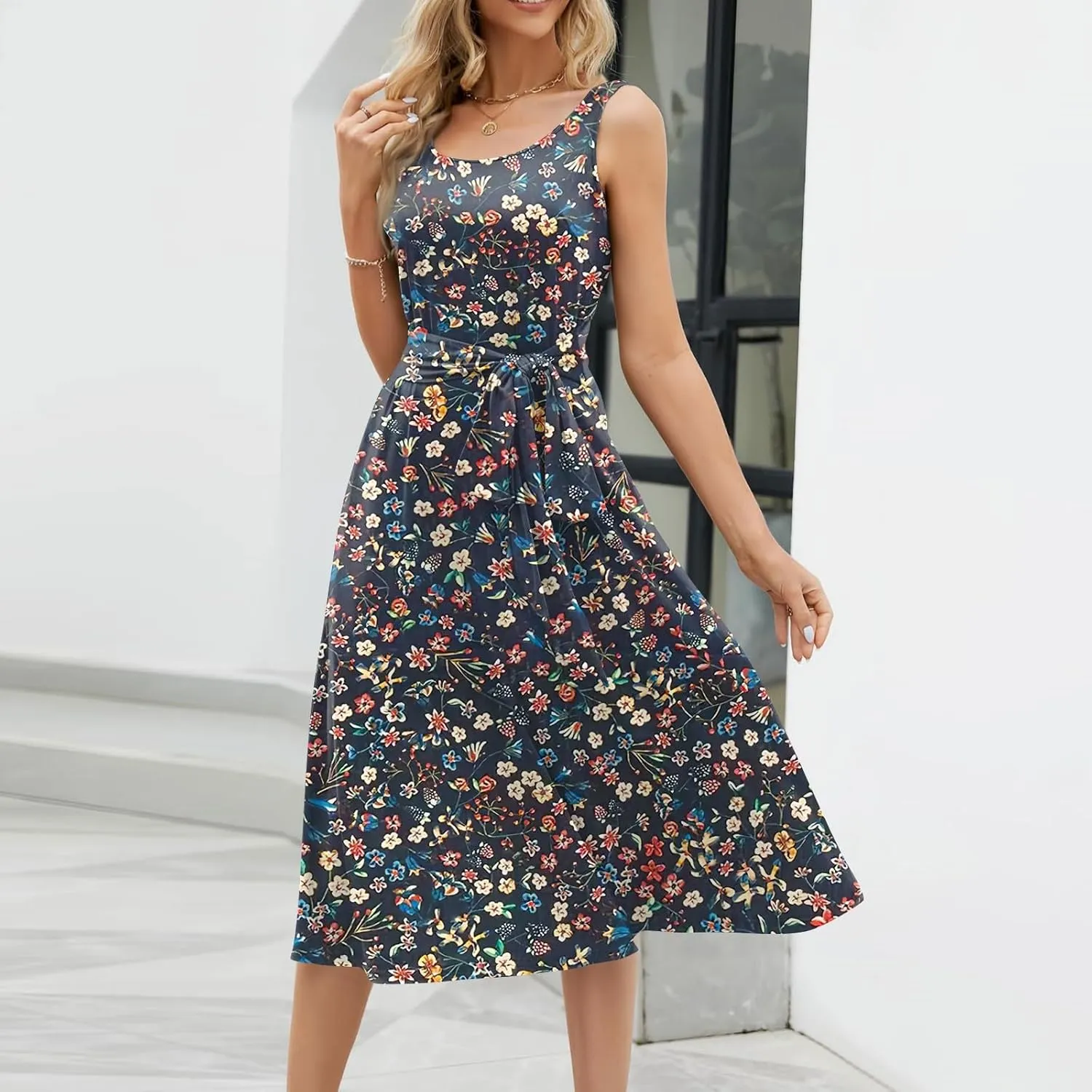Easter Dress for Women Spring Summer Casual Dresses for Women 2025 Casual Boho Floral Print