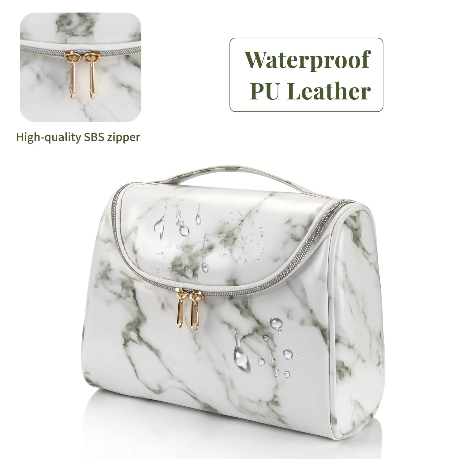 Ethereal Travel Makeup Bag, Toiletry Bag for Women Large Capacity Makeup Organizer Bag Waterproof Makeup Brush Organizer Vegan Leather Cosmetic Bag