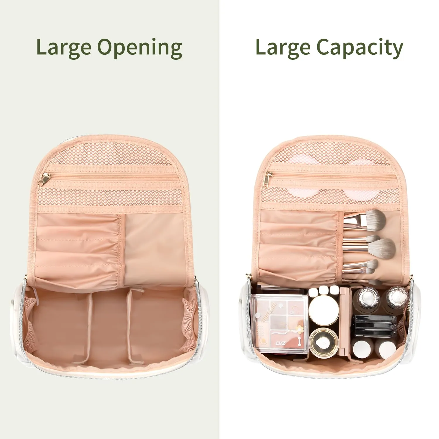 Ethereal Travel Makeup Bag, Toiletry Bag for Women Large Capacity Makeup Organizer Bag Waterproof Makeup Brush Organizer Vegan Leather Cosmetic Bag