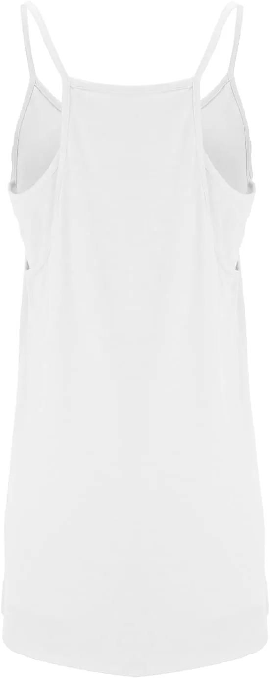 FZVYD Womens Summer Dresses Sleeveless Mini Dress U Neck Spaghetti Strap Sundress Athletic Basic Short Dress with Pockets