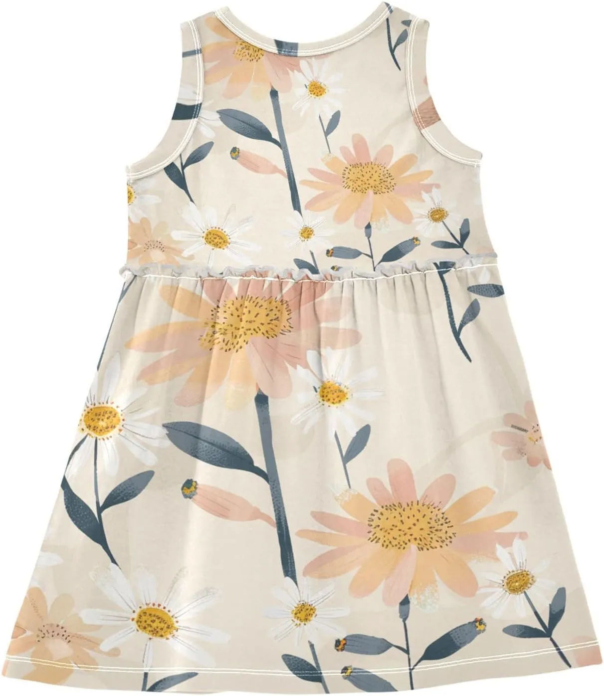 Girls Dresses Summer Toddler Sleeveless Midi Dress Casual Cotton A-Line Sundress