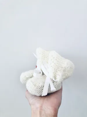 Handknit Booties - Cream // Baby
