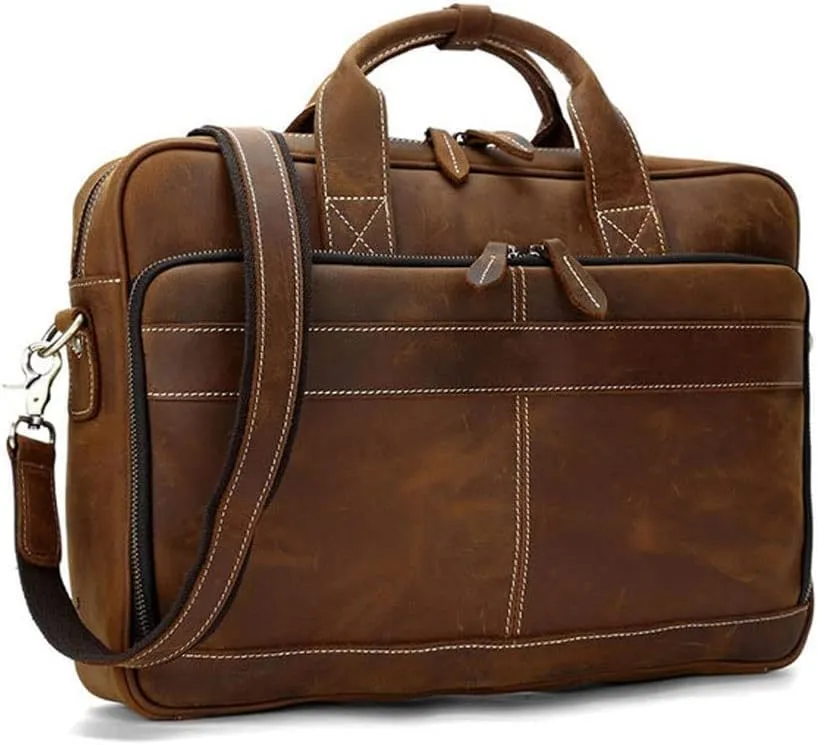 HBJWOV Business Men's Laptop Briefcase Bag Men's Laptop Men's Briefcase Document Bag Men's Leather