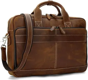 HBJWOV Business Men's Laptop Briefcase Bag Men's Laptop Men's Briefcase Document Bag Men's Leather