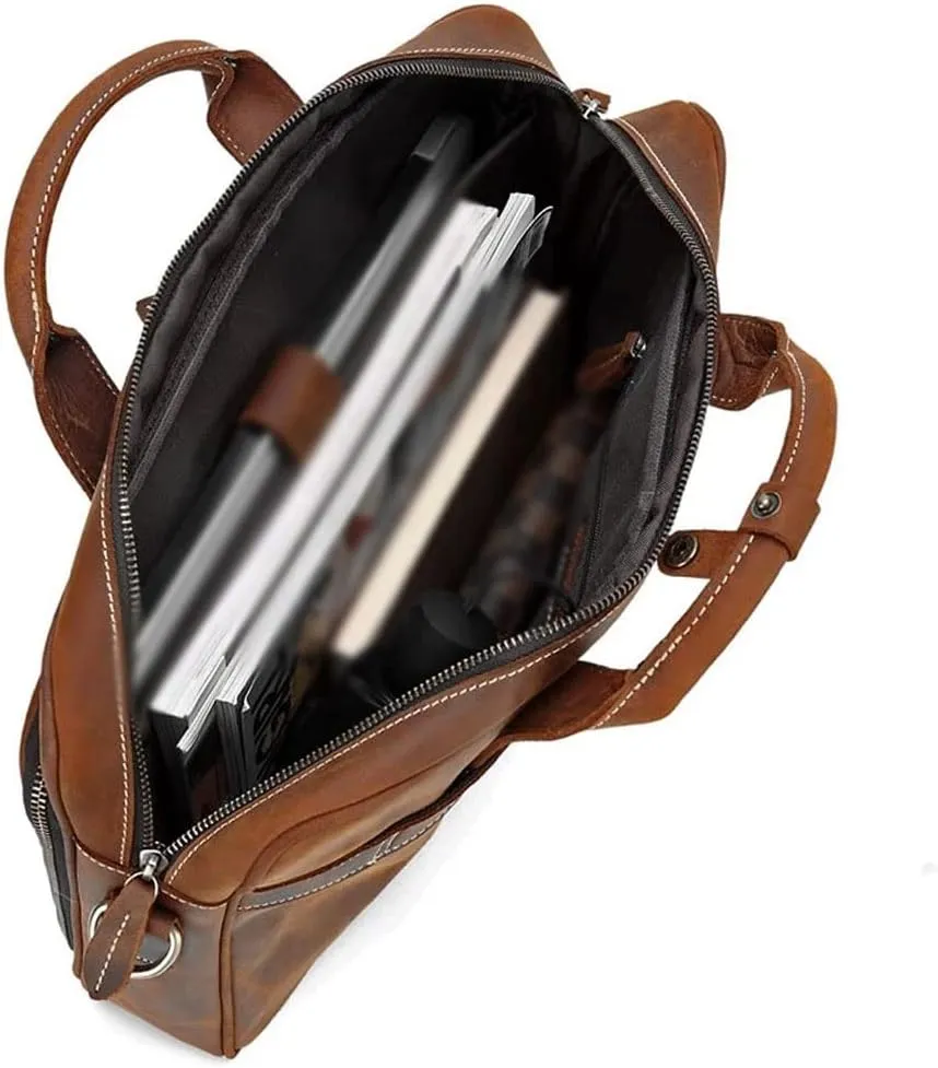 HBJWOV Business Men's Laptop Briefcase Bag Men's Laptop Men's Briefcase Document Bag Men's Leather