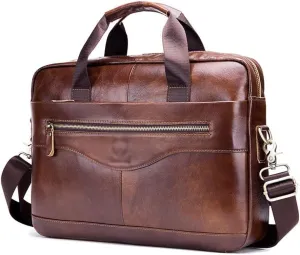 HBJWOV Large Capacity Vintage Messenger Bag Leather Men's Briefcase Tote Envelope Bag Computer Bag