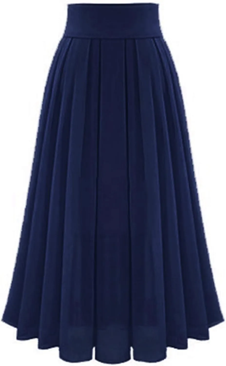 High Waisted Chiffon Skirt for Women Flowy Pleated Ruched Long Skirt Ladies High Waisted Swing Cocktail Maxi Skirt