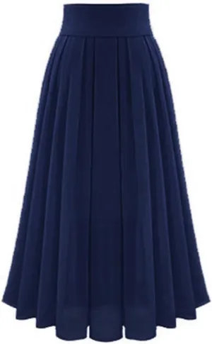 High Waisted Chiffon Skirt for Women Flowy Pleated Ruched Long Skirt Ladies High Waisted Swing Cocktail Maxi Skirt