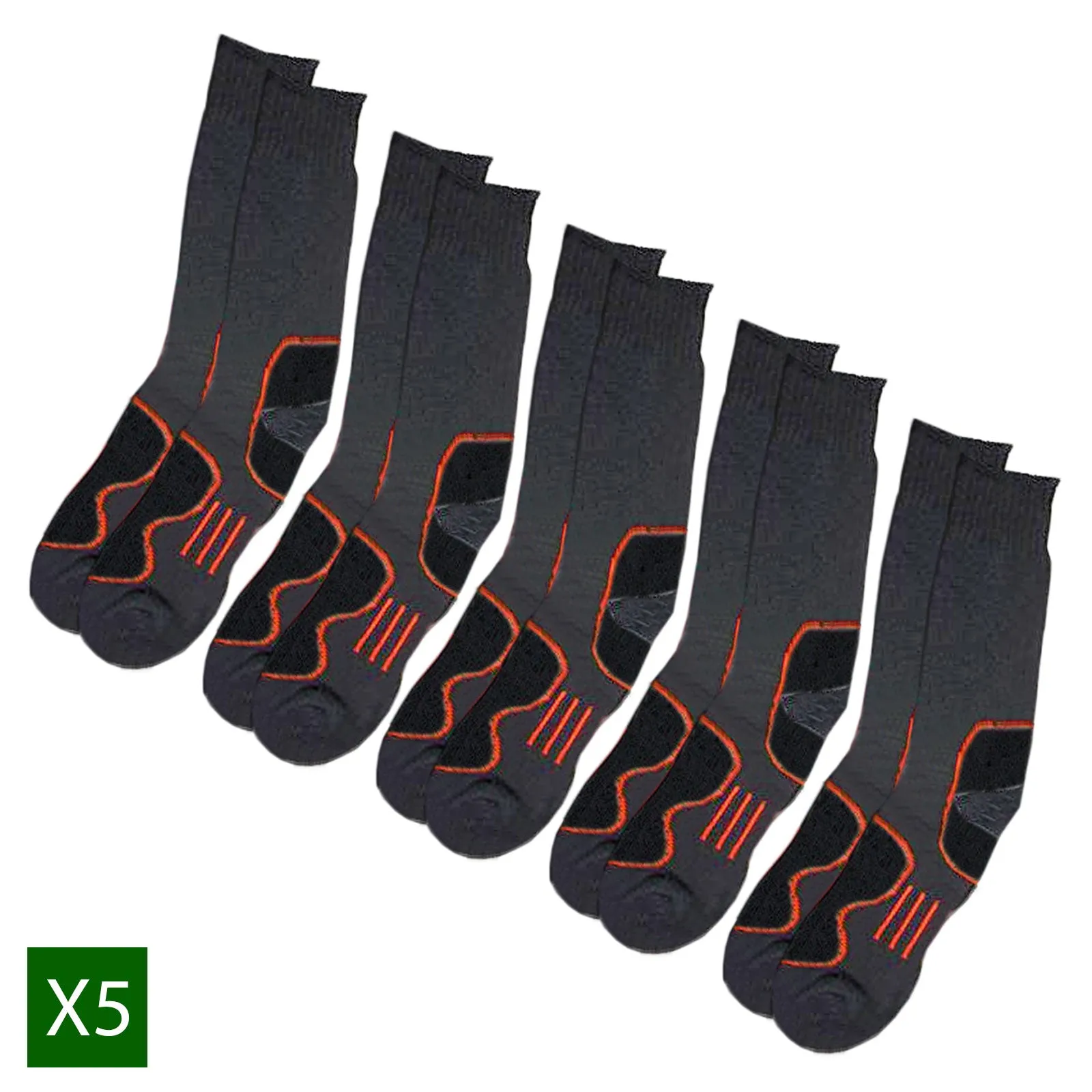 Holeproof Explorer 5 Pair Socks Extreme Impact Mens Thick Work Cotton Mid Calf Crew Charcoal Marle Bulk 970 SZWO2W