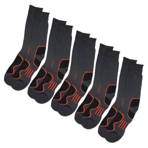 Holeproof Explorer 5 Pair Socks Extreme Impact Mens Thick Work Cotton Mid Calf Crew Charcoal Marle Bulk 970 SZWO2W